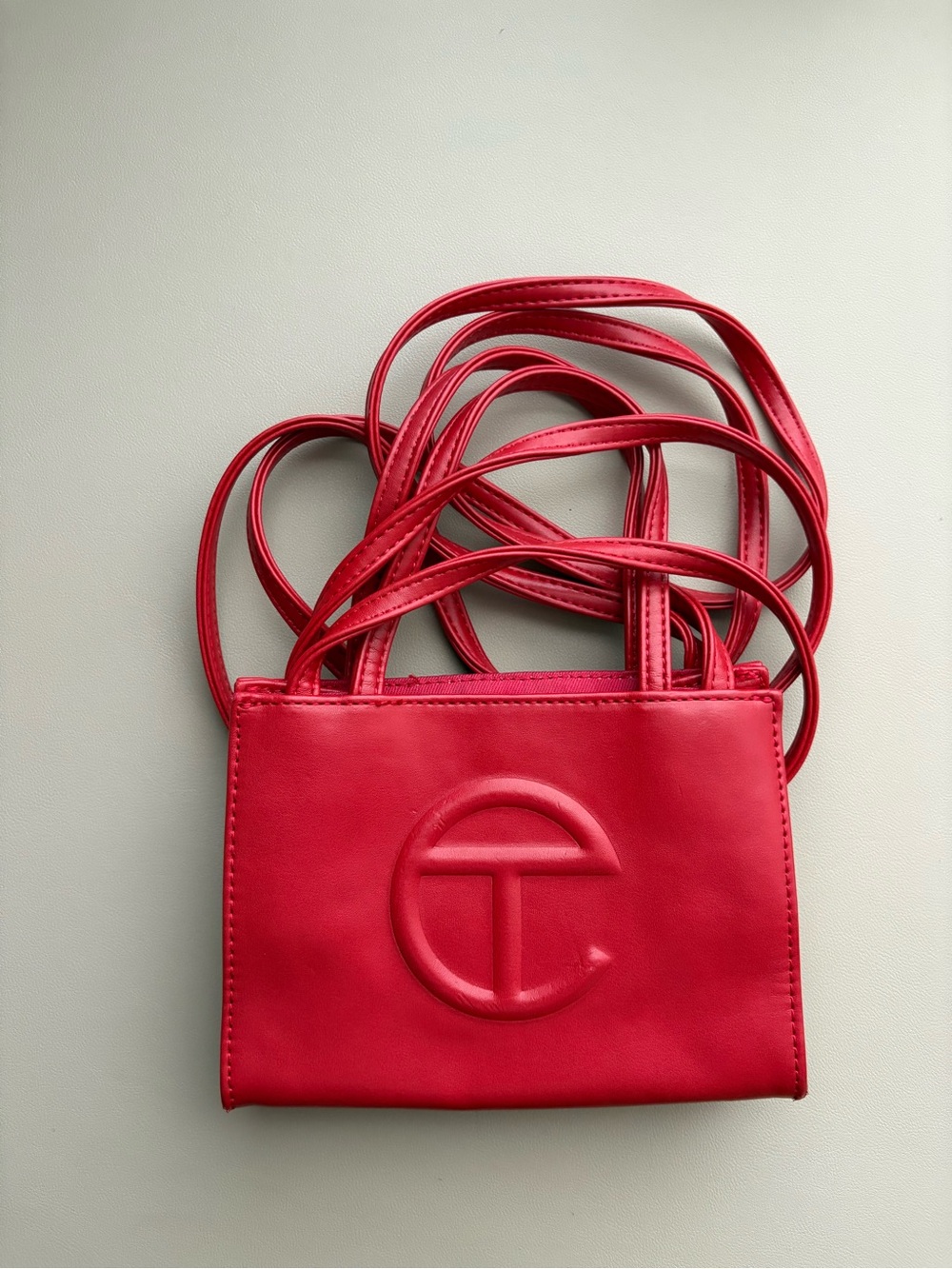 Telfar Red Women’s Crossbody Bag with Embossed Logo
